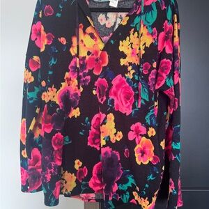 Sew In Love Vibrant Floral Hoodie - Black, Pink, Yellow